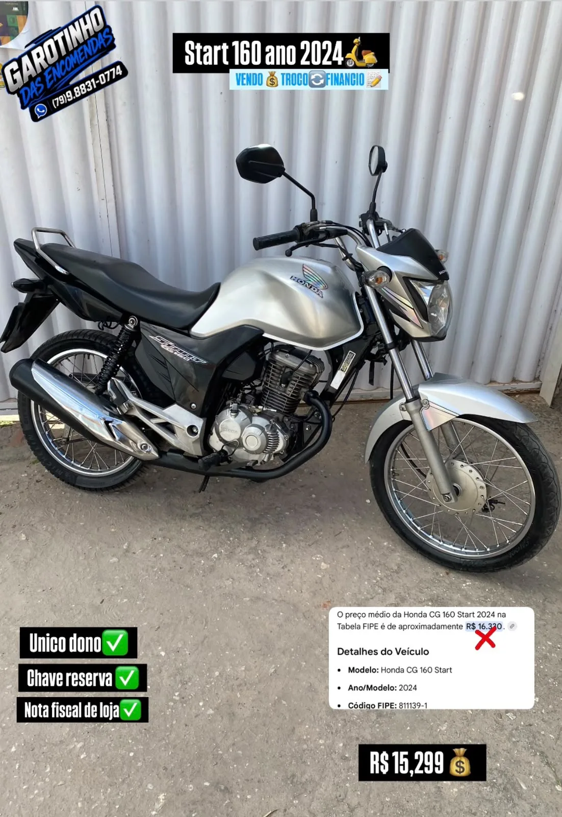 Foto do anúncio Honda CG 160 Start 2024 à venda