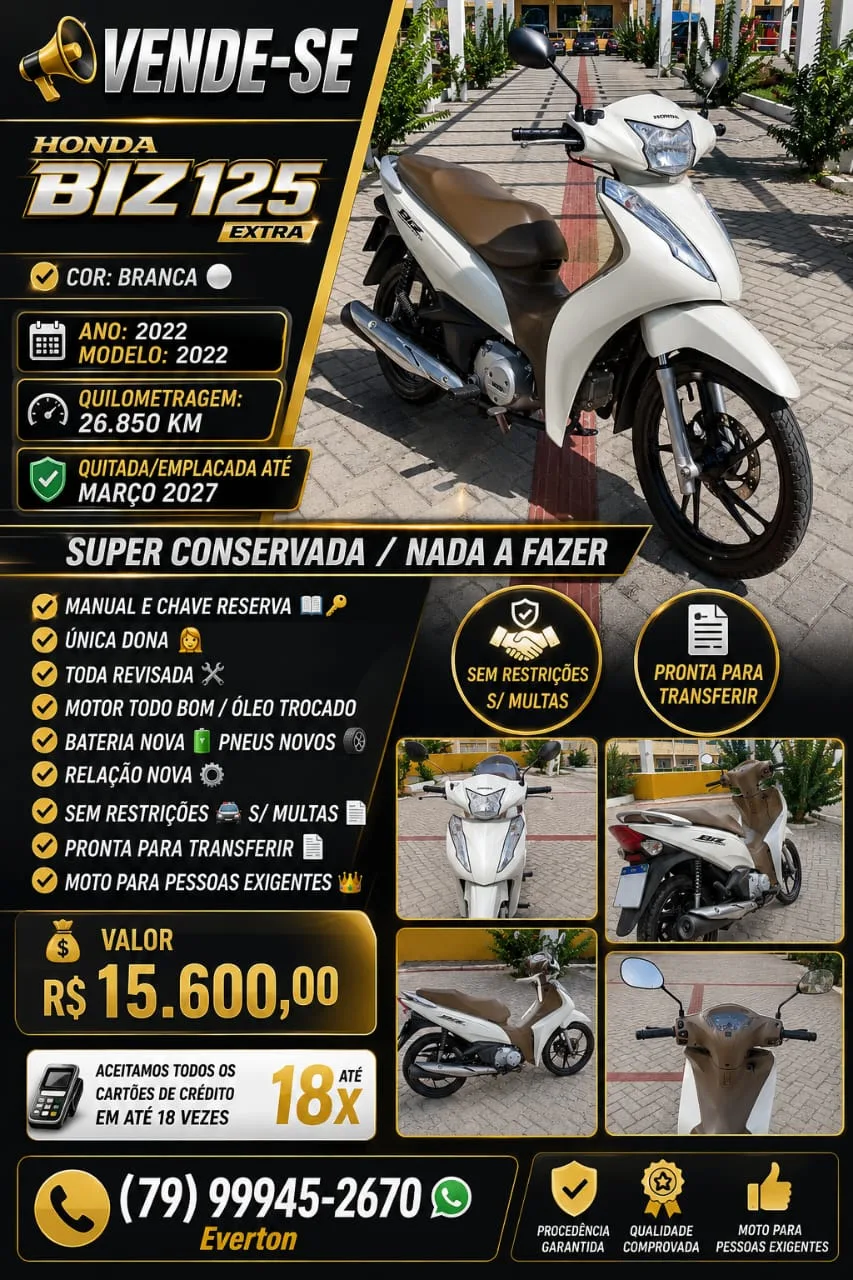 Foto do anúncio Honda Biz 125 2022 à venda